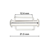 Schiebeverschluss für Webbänder 21,5 mm - versilbert - PerlineBeads SA