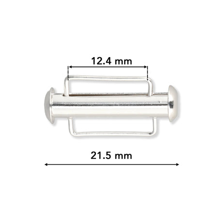 Schiebeverschluss für Webbänder 21,5 mm - versilbert - PerlineBeads SA