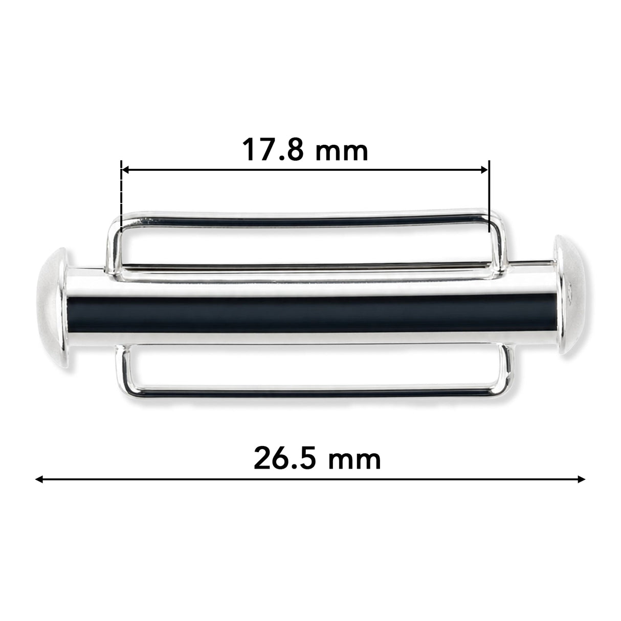 Schiebeverschluss für Webbänder 26,5 mm - versilbert - PerlineBeads SA