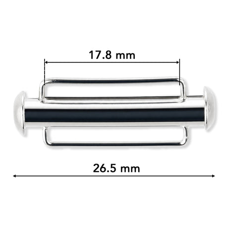 Schiebeverschluss für Webbänder 26,5 mm - versilbert - PerlineBeads SA