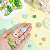 Schlüsselanhänger DIY-Set – Gänseblümchen, Grün, 89-teilig + Faden - PerlineBeads SA
