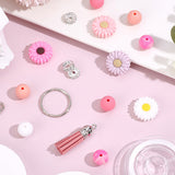 Schlüsselanhänger DIY-Set – Gänseblümchen, Hot Pink, 89-teilig + Faden - PerlineBeads SA