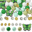 Schmetterling DIY Schmuck-Set Grün • Silikonperlen & Strass-Spacer • 45 Teile - PerlineBeads SA