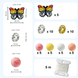 Schmetterling DIY Schmuck-Set • Silikonperlen & Strass-Spacer • 45 Teile - PerlineBeads SA