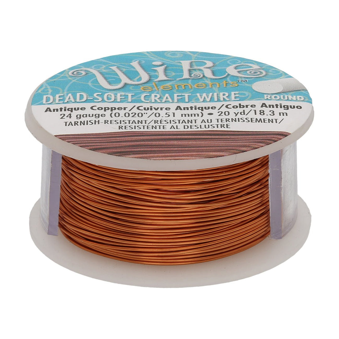 Schmuckdraht: Wire Elements™ – 24 Gauge – Antique Copper Tarnish Resistant - PerlineBeads