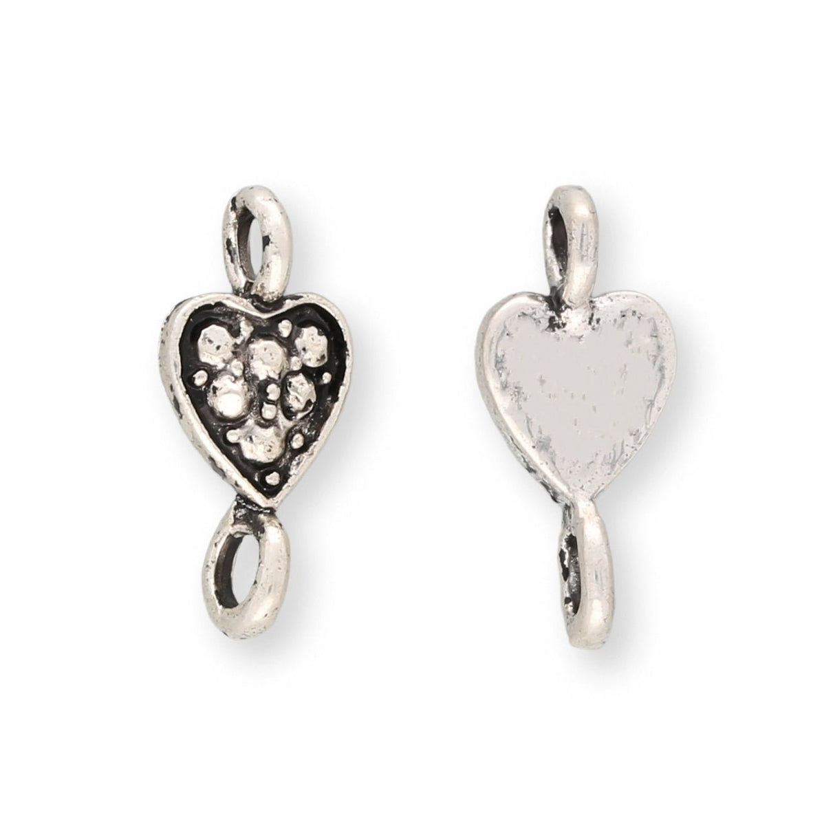 Schmuckverbinder "Herz" – Farbe antik Silber - PerlineBeads SA