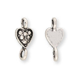 Schmuckverbinder "Herz" – Farbe antik Silber - PerlineBeads SA