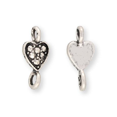 Schmuckverbinder "Herz" – Farbe antik Silber - PerlineBeads SA