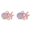 Schmuckverbinder "Muschel und Seestern" – Rosa und Violett - PerlineBeads