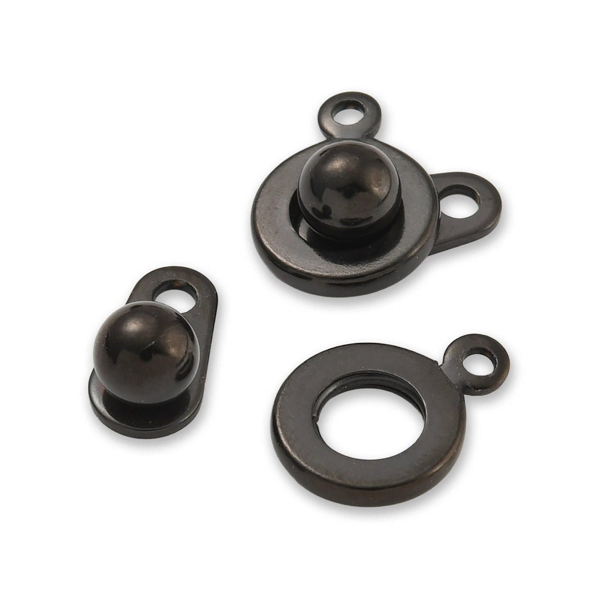 Schnappverschluss aus Edelstahl – Farbe Schwarz - PerlineBeads SA