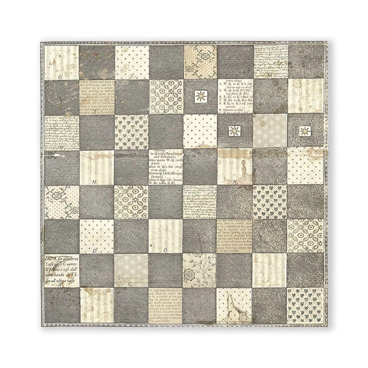 Scrapbook - Block "Alice" Backgrounds - Double Face - 10 Seiten - 20,3 x 20,3 (8x8 inch) - PerlineBeads SA