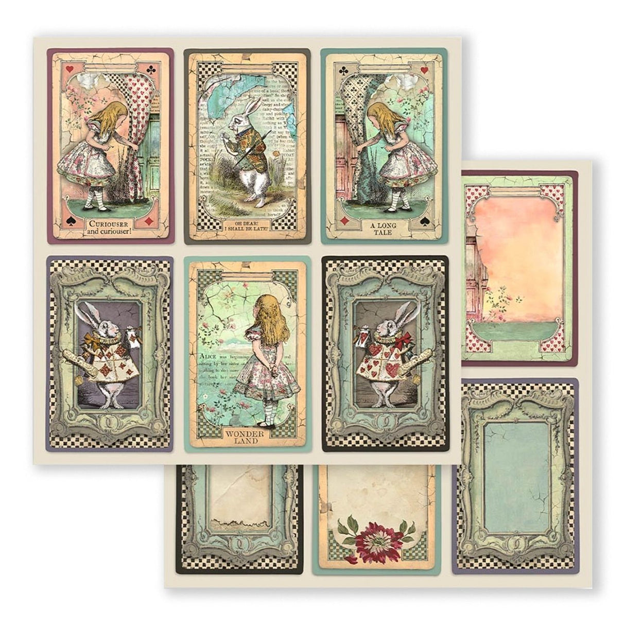 Scrapbook - Block "Alice in Wonderland" - Double Face - 10 Seiten - 30,5 x 30,5 cm (12 x 12 inch) - PerlineBeads SA
