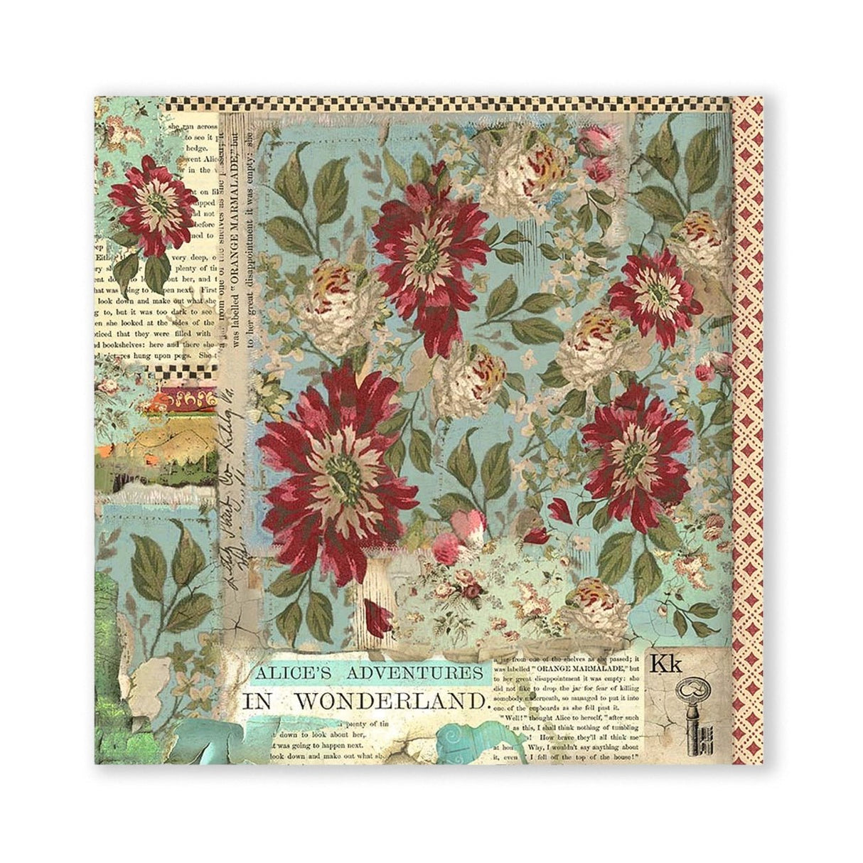 Scrapbook - Block "Alice in Wonderland" - Double Face - 10 Seiten - 30,5 x 30,5 cm (12 x 12 inch) - PerlineBeads SA