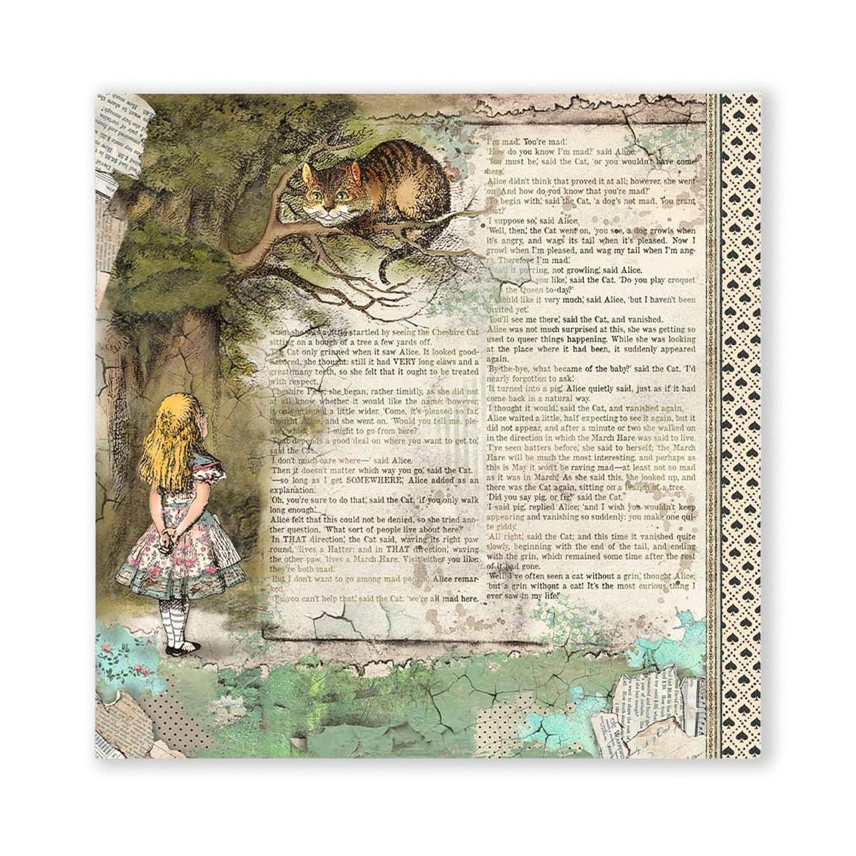 Scrapbook - Block "Alice in Wonderland" - Double Face - 10 Seiten - 30,5 x 30,5 cm (12 x 12 inch) - PerlineBeads SA