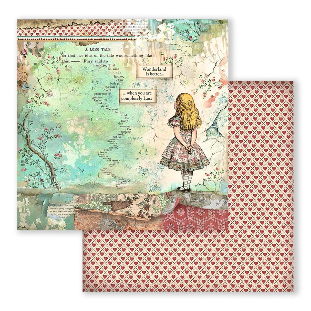 Scrapbook - Block "Alice in Wonderland" - Double Face - 10 Seiten - 30,5 x 30,5 cm (12 x 12 inch) - PerlineBeads SA