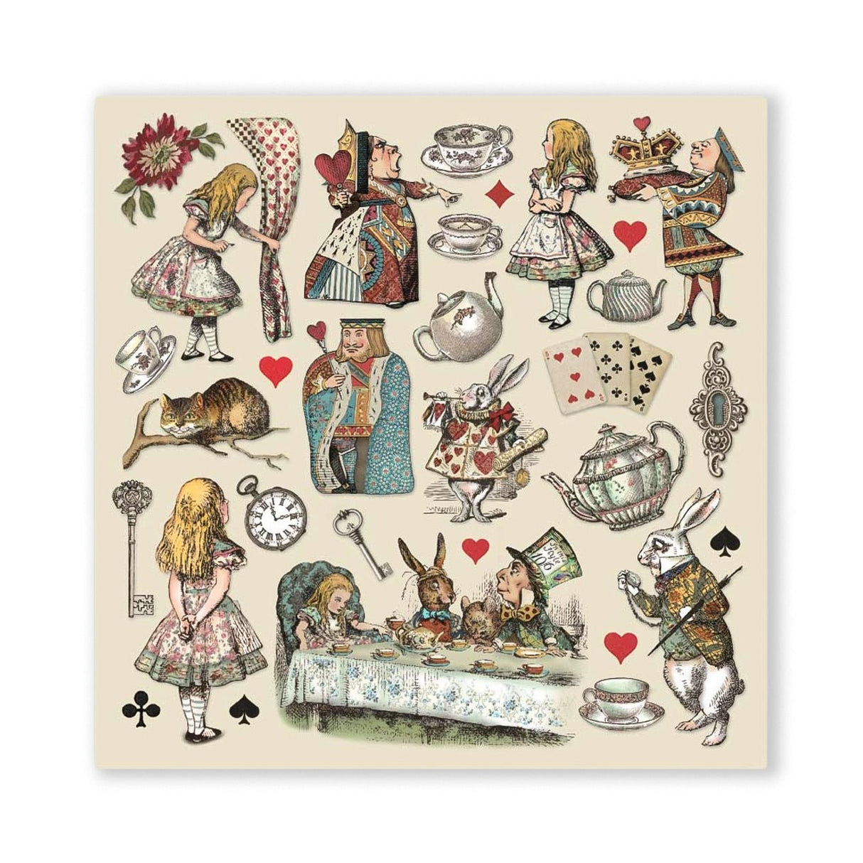 Scrapbook - Block "Alice in Wonderland" - Double Face - 10 Seiten - 30,5 x 30,5 cm (12 x 12 inch) - PerlineBeads SA