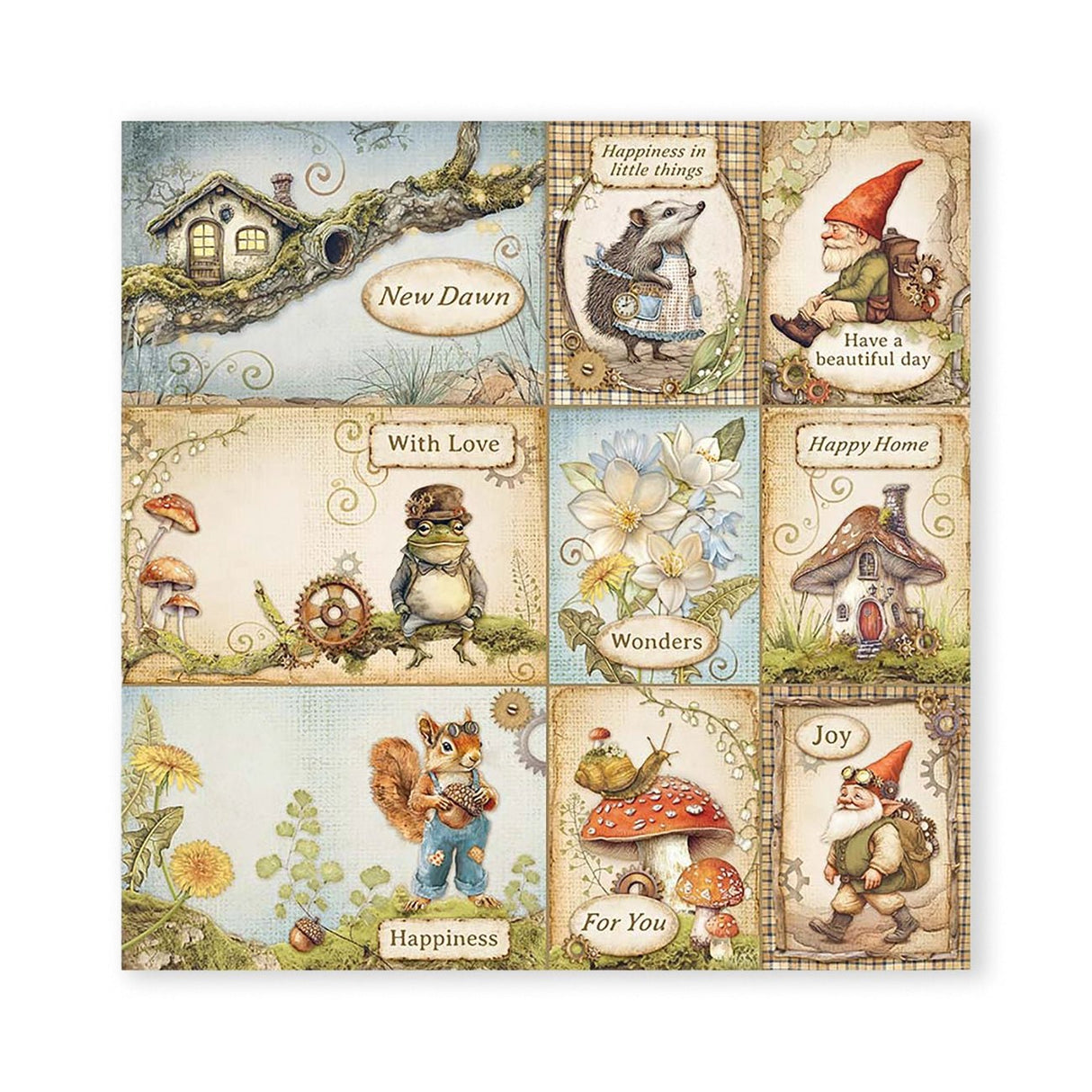 Scrapbook - Block "Hidde Grove" - Double Face - 10 Seiten - 30,5 x 30,5 cm (12 x 12 inch) - PerlineBeads SA