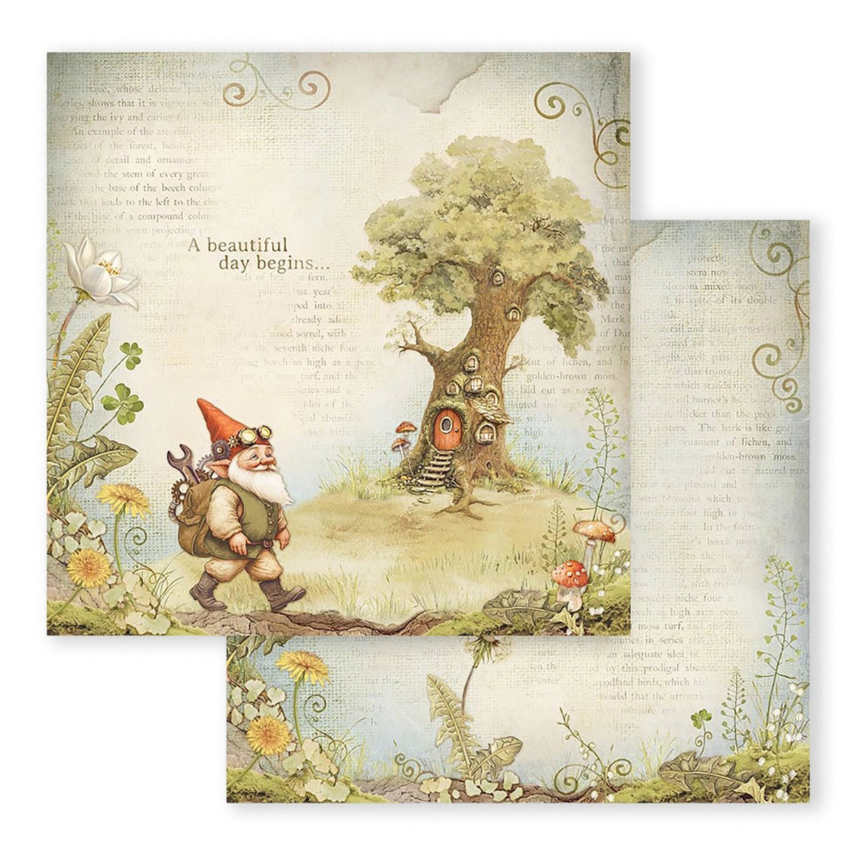 Scrapbook - Block "Hidde Grove" - Double Face - 10 Seiten - 30,5 x 30,5 cm (12 x 12 inch) - PerlineBeads SA