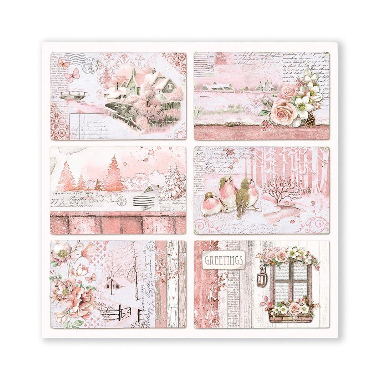 Scrapbook - Block "Roseland" - Double Face - 10 Seiten - 20,3 x 20,3 (8x8 inch) - PerlineBeads SA