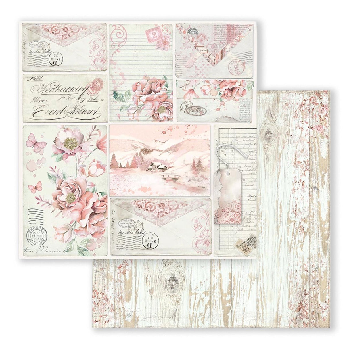 Scrapbook - Block "Roseland" - Double Face - 10 Seiten - 20,3 x 20,3 (8x8 inch) - PerlineBeads SA