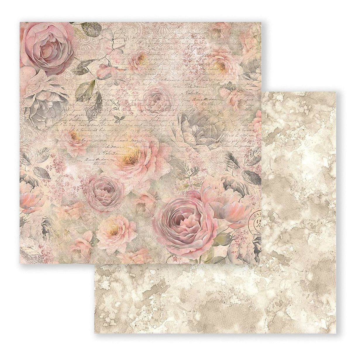 Scrapbook - Block "Shabby Rose" - Double Face - 10 Seiten - 20,3 x 20,3 (8x8 inch) - PerlineBeads SA