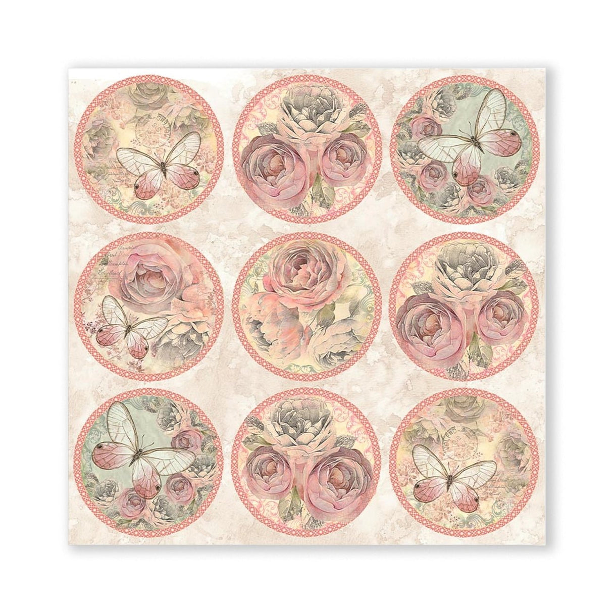 Scrapbook - Block "Shabby Rose" - Double Face - 10 Seiten - 20,3 x 20,3 (8x8 inch) - PerlineBeads SA