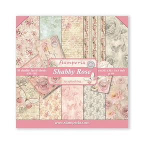 Scrapbook - Block "Shabby Rose" - Double Face - 10 Seiten - 20,3 x 20,3 (8x8 inch) - PerlineBeads SA