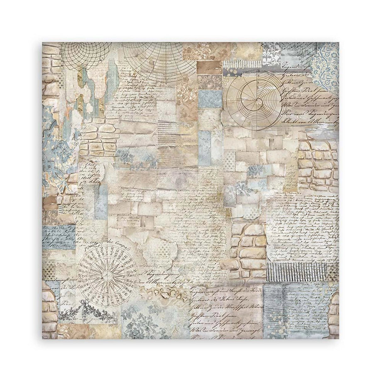 Scrapbook - Block "Silent Sea" Backgrounds - Double Face - 10 Seiten - 20,3 x 20,3 (8x8 inch) - PerlineBeads SA