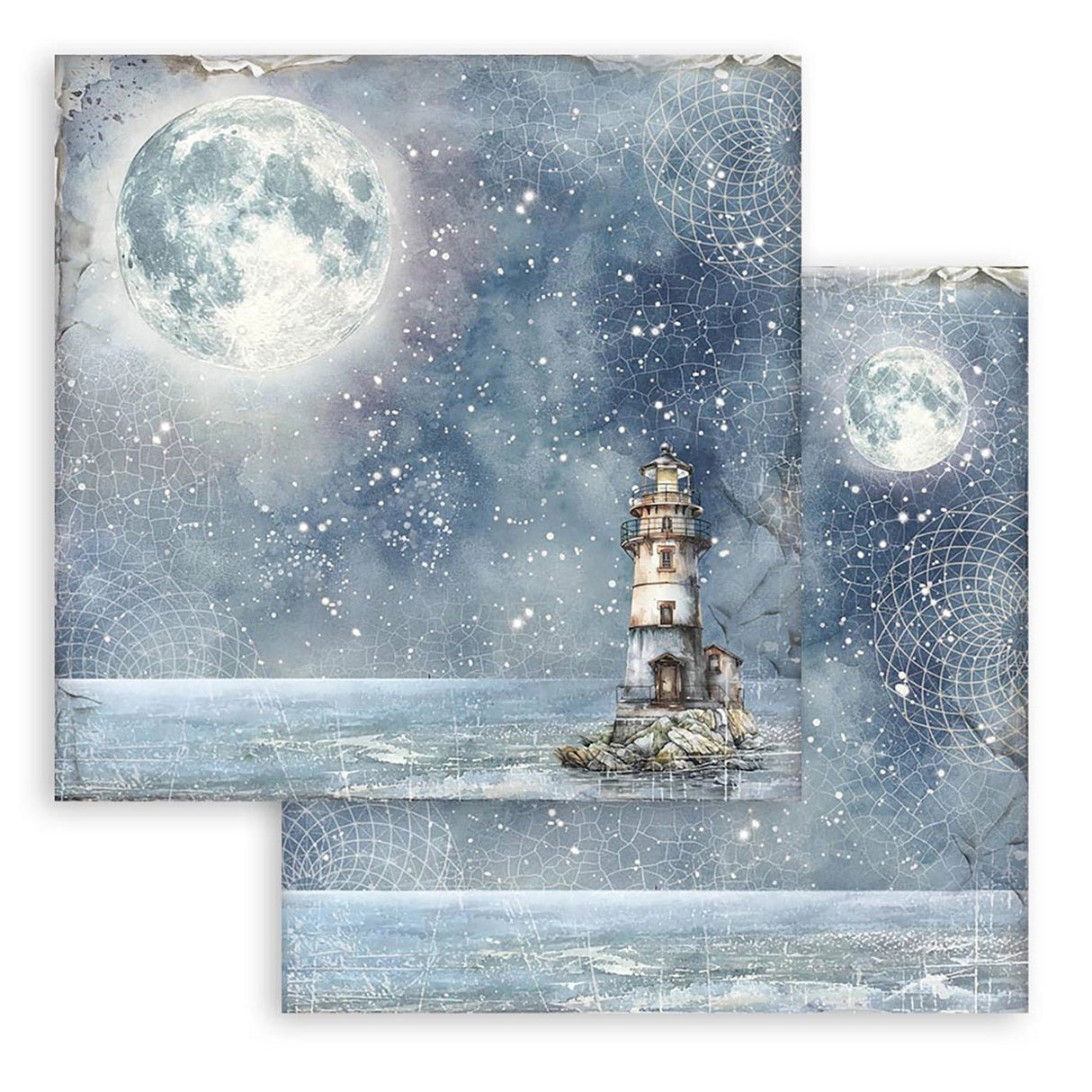Scrapbook - Block "Silent Sea" Backgrounds - Double Face - 10 Seiten - 20,3 x 20,3 (8x8 inch) - PerlineBeads SA