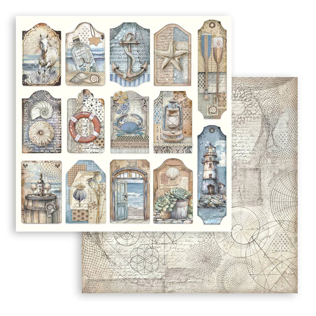 Scrapbook - Block "Silent Sea" - Double Face - 10 Seiten - 20,3 x 20,3 (8x8 inches) - PerlineBeads SA