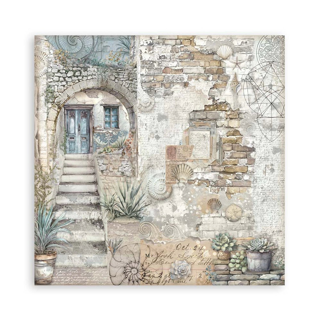 Scrapbook - Block "Silent Sea" - Double Face - 10 Seiten - 20,3 x 20,3 (8x8 inches) - PerlineBeads SA