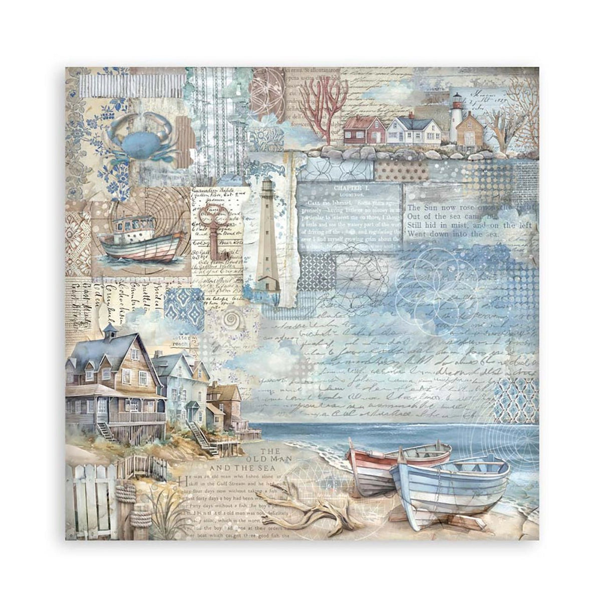 Scrapbook - Block "Silent Sea" - Double Face - 10 Seiten - 20,3 x 20,3 (8x8 inches) - PerlineBeads SA