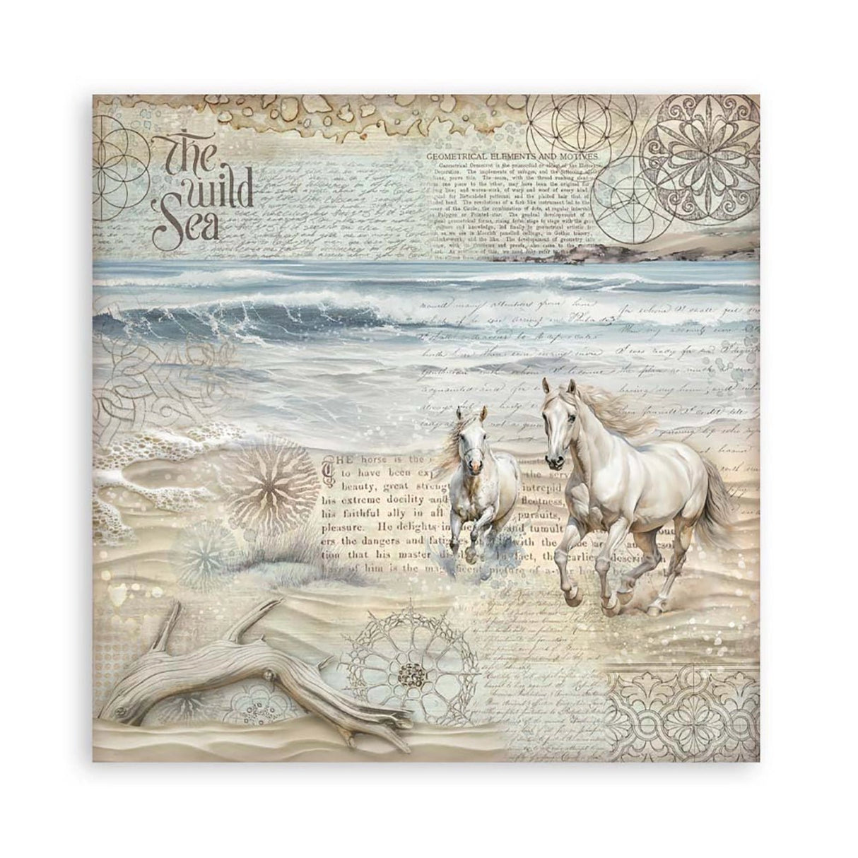 Scrapbook - Block "Silent Sea" - Double Face - 10 Seiten - 30,5 x 30,5 cm (12 x 12 inch) - PerlineBeads SA