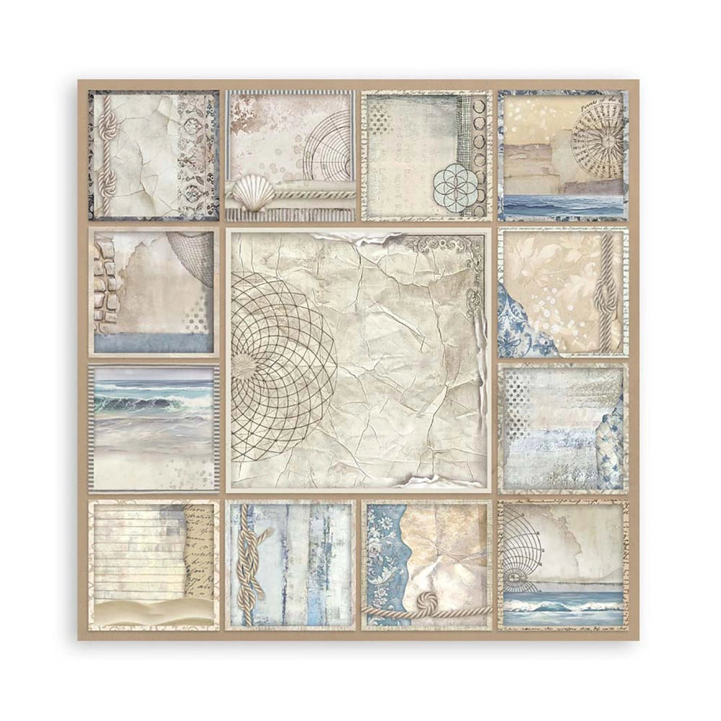 Scrapbook - Block "Silent Sea" - Double Face - 10 Seiten - 30,5 x 30,5 cm (12 x 12 inch) - PerlineBeads SA