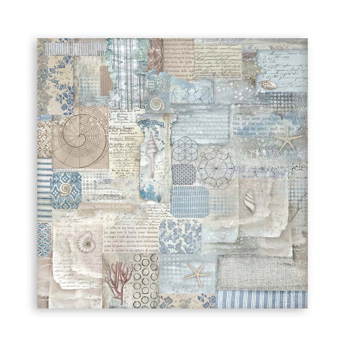 Scrapbook - Block "Silent Sea" - Double Face - 10 Seiten - 30,5 x 30,5 cm (12 x 12 inch) - PerlineBeads SA