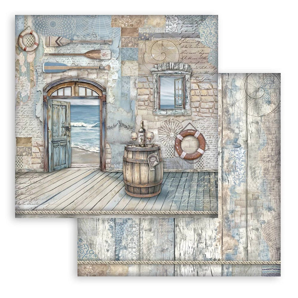 Scrapbook - Block "Silent Sea" - Double Face - 10 Seiten - 30,5 x 30,5 cm (12 x 12 inch) - PerlineBeads SA