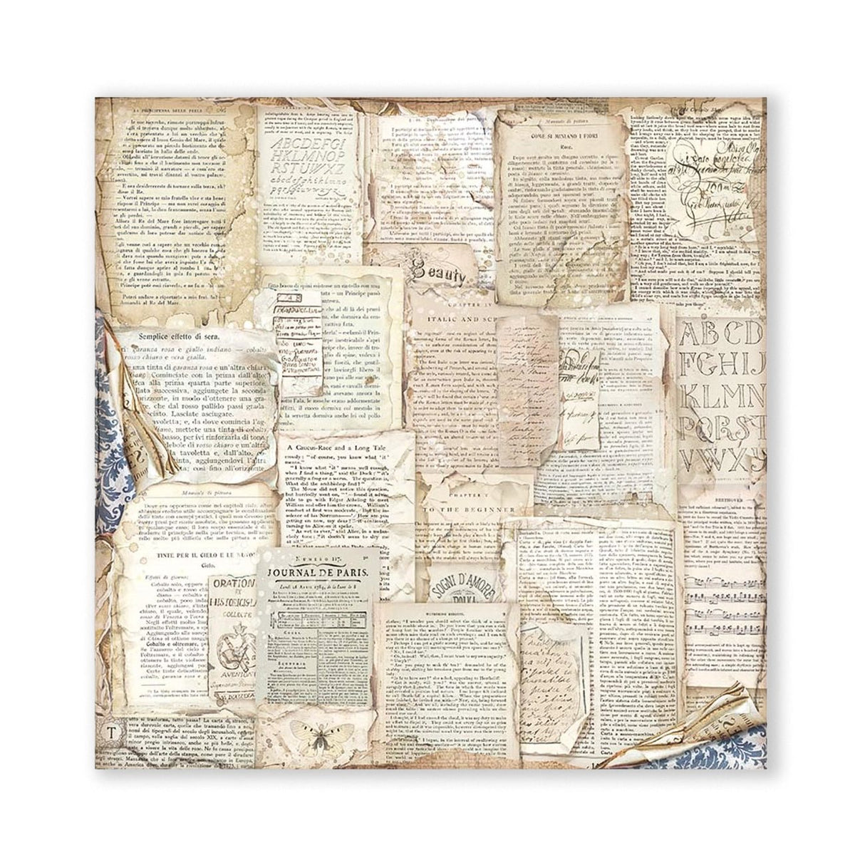 Scrapbook-Block "Vintage Library" Backgrounds - Double Face - 10 Seiten - 30,5 x 30,5 (12x12 inch) - perlinebeads.ch