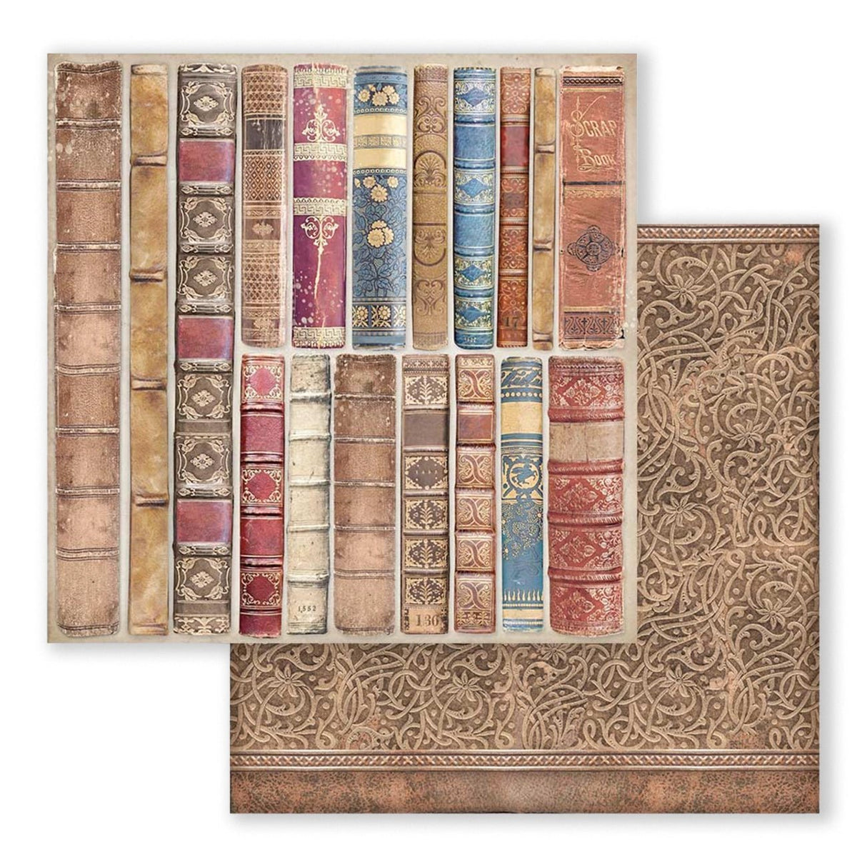 Scrapbook-Block "Vintage Library" Backgrounds - Double Face - 10 Seiten - 30,5 x 30,5 (12x12 inch) - perlinebeads.ch