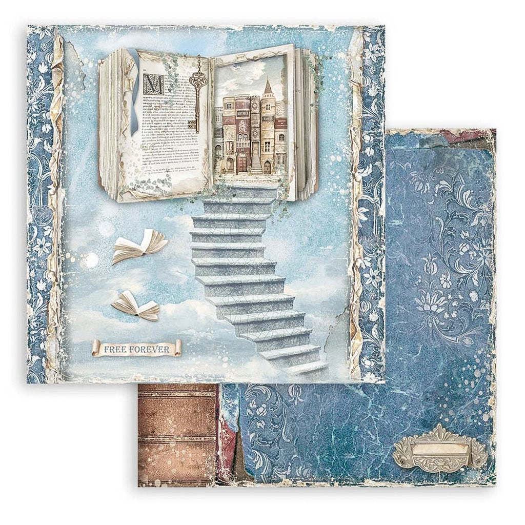 Scrapbook - Block "Vintage Library" - Double Face - 10 Seiten - 20,3 x 20,3 (8x8 inch) - PerlineBeads SA
