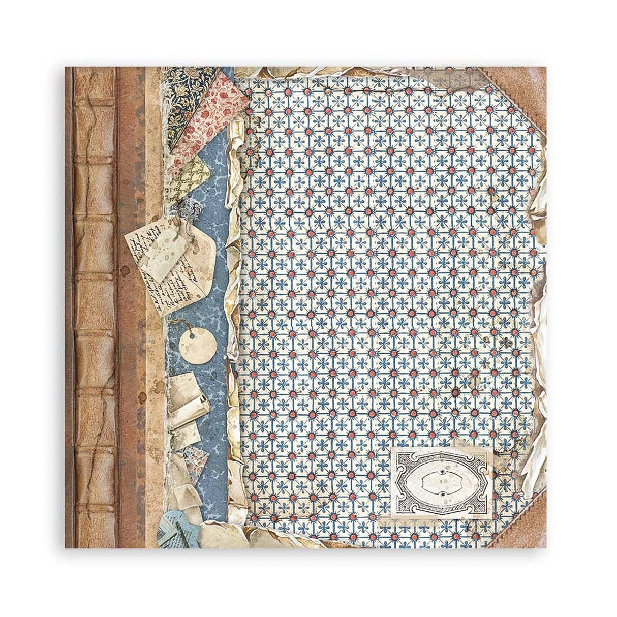 Scrapbook - Block "Vintage Library" - Double Face - 10 Seiten - 20,3 x 20,3 (8x8 inch) - PerlineBeads SA