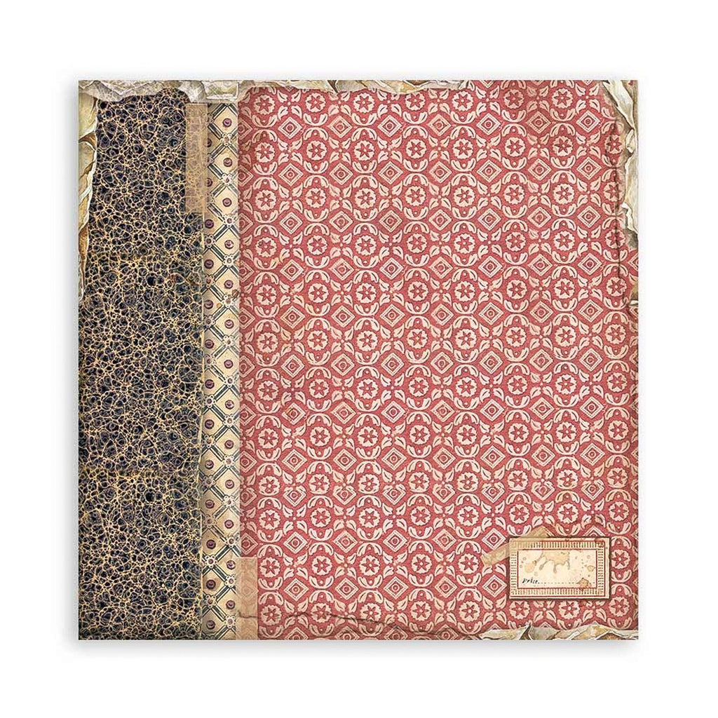 Scrapbook - Block "Vintage Library" - Double Face - 10 Seiten - 30,5 x 30,5 cm (12 x 12 inch) - PerlineBeads SA