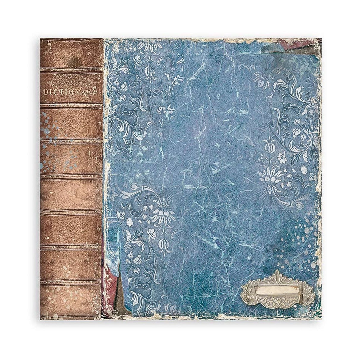 Scrapbook - Block "Vintage Library" - Double Face - 10 Seiten - 30,5 x 30,5 cm (12 x 12 inch) - PerlineBeads SA