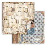 Scrapbook - Block "Vintage Library" - Double Face - 10 Seiten - 30,5 x 30,5 cm (12 x 12 inch) - PerlineBeads SA