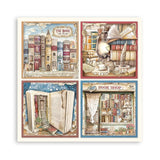 Scrapbook - Block "Vintage Library" - Double Face - 10 Seiten - 30,5 x 30,5 cm (12 x 12 inch) - PerlineBeads SA