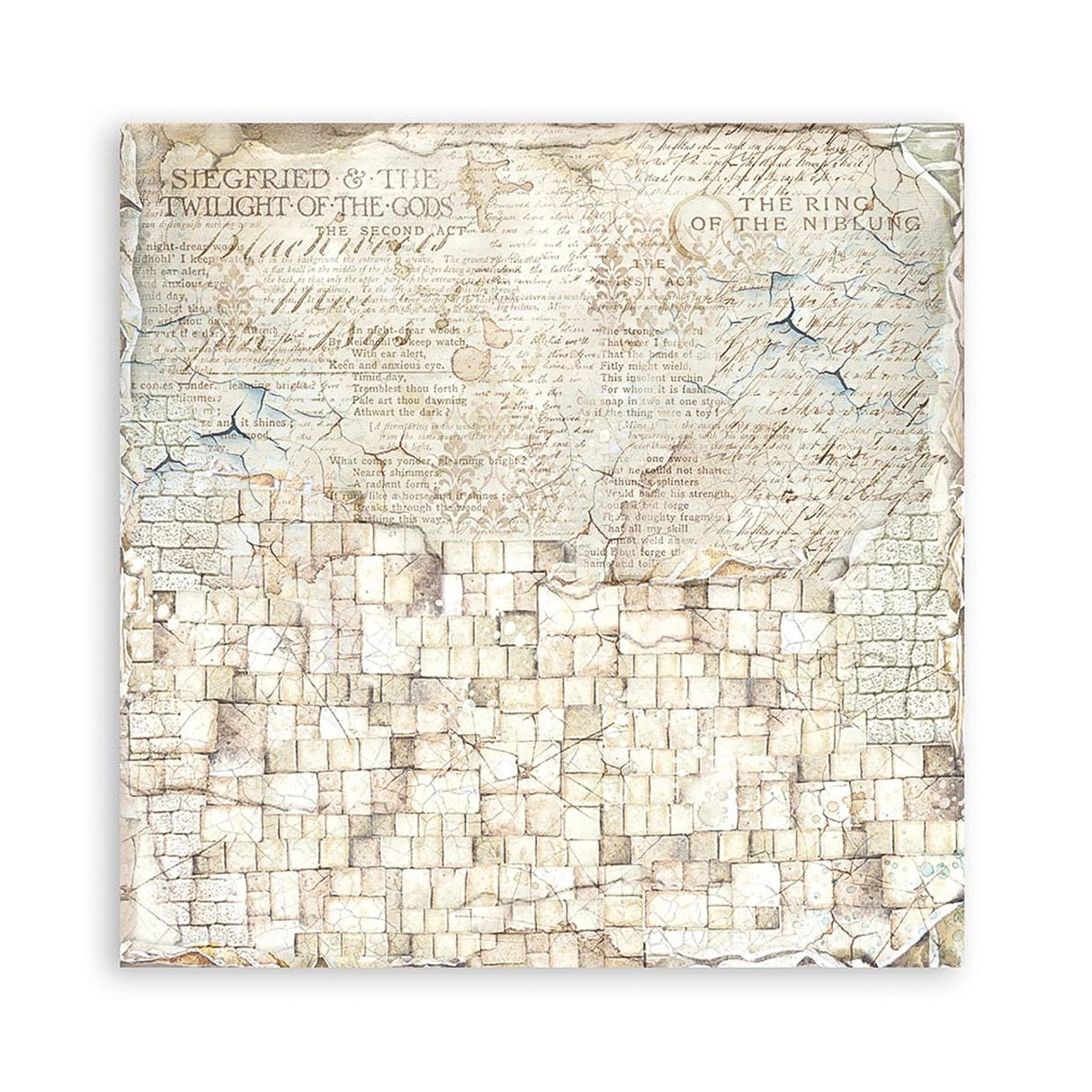 Scrapbook - Block "Vintage Library" - Double Face - 10 Seiten - 30,5 x 30,5 cm (12 x 12 inch) - PerlineBeads SA