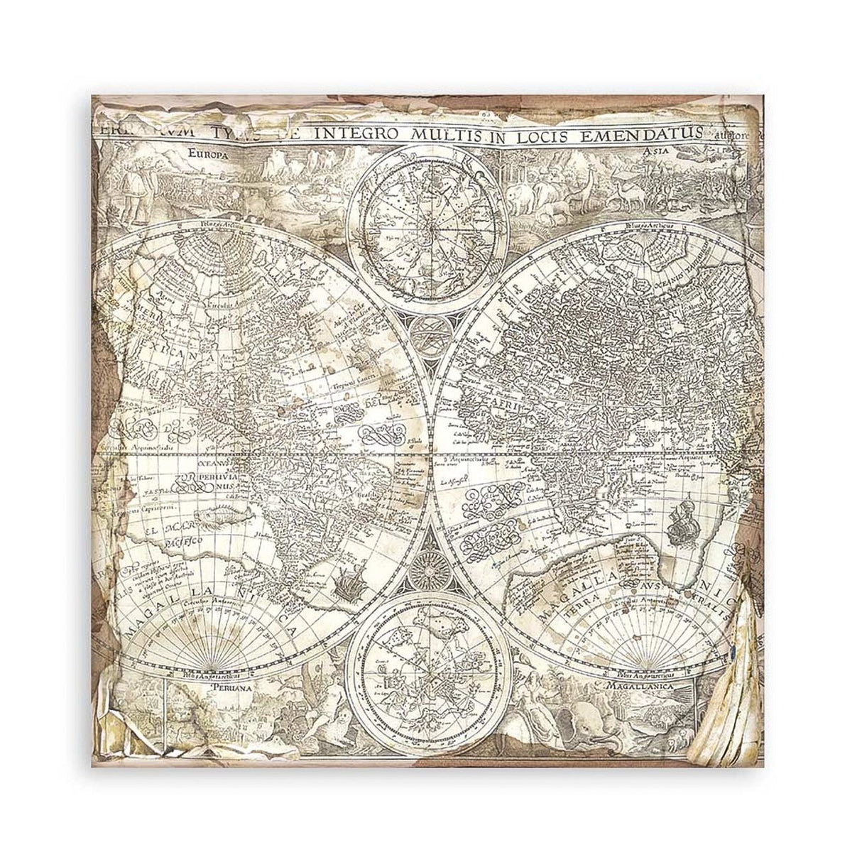 Scrapbook - Block "Vintage Library" - Double Face - 10 Seiten - 30,5 x 30,5 cm (12 x 12 inch) - PerlineBeads SA