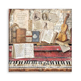 Scrapbook - Block "Vintage Library" - Double Face - 10 Seiten - 30,5 x 30,5 cm (12 x 12 inch) - PerlineBeads SA