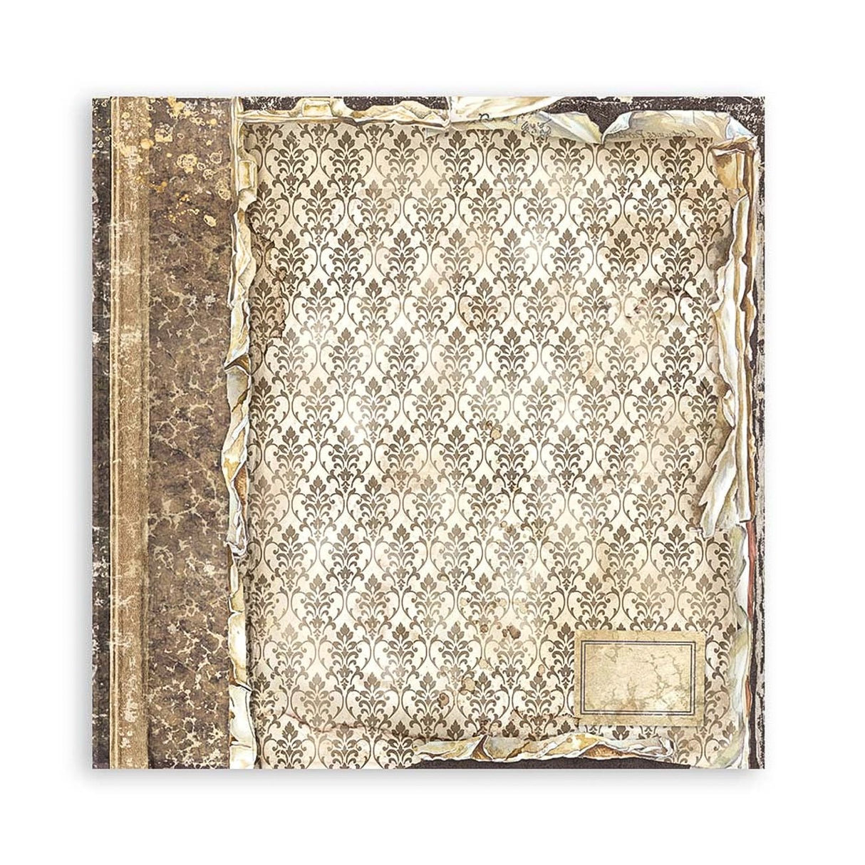 Scrapbook - Block "Vintage Library" - Double Face - 10 Seiten - 30,5 x 30,5 cm (12 x 12 inch) - PerlineBeads SA
