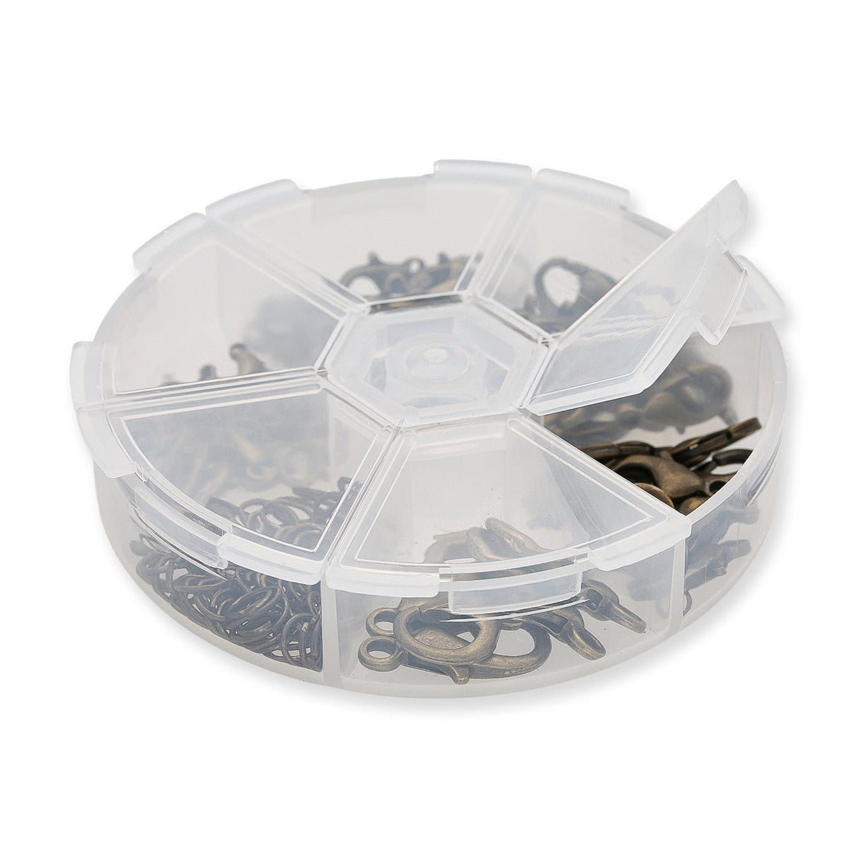 Set mit Karabinerverschlüsse und Biegeringe - Farbe Bronze antik - PerlineBeads SA