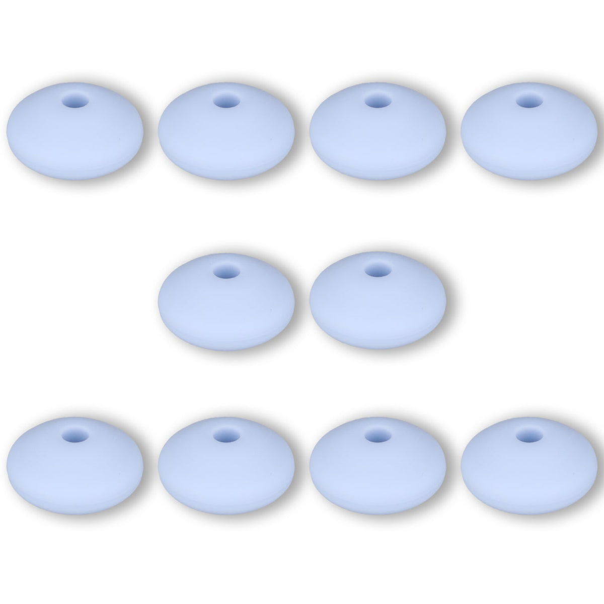 Silikon-Perle Rondelle • Hellblau, 12x6-7mm - PerlineBeads SA